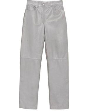 Sportmax Leder- Und Wildlederhose Im 5-Pocket-Stil - Grau