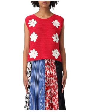 MSGM Sleeveless Tops - Red