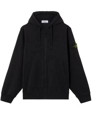 Stone Island 6100061 Hooded Zip Sweatshirt - Zwart