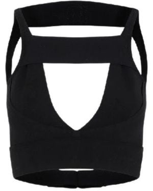 Rick Owens Ondergoed ,Zwart ,Polyester Gebreide Top Met Cut-Out Detail