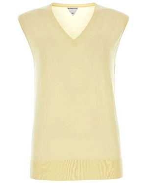 Bottega Veneta V-Neck Knitwear - Amarillo