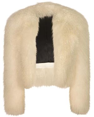 Numerootto Jassen ,Wit ,Nepbont Nepbont & Lammy Coat - Naturel