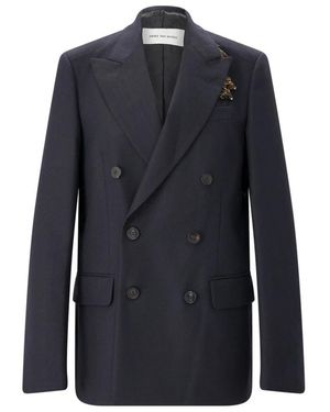Dries Van Noten Double-Breasted Blazer - Blauw