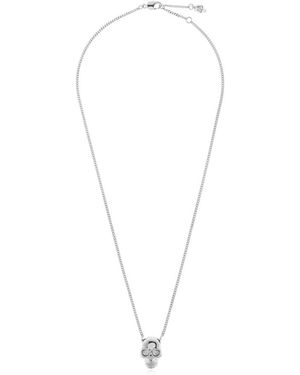 McQueen Accessoires ,Grijs ,Leer Hanger Ketting - Metallic