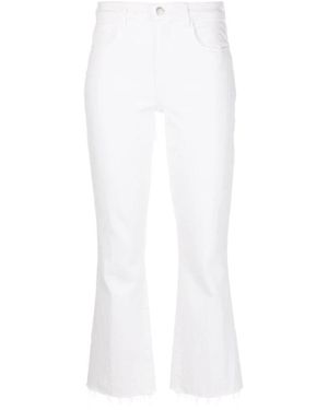 L'Agence Jeans ,Wit ,Katoen Kendra Cropped Flare Jean