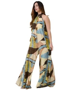 Souvenir Clubbing Jumpsuits & Playsuits ,Veelkleurig ,Viscose Jumpsuit Met Print - Metallic