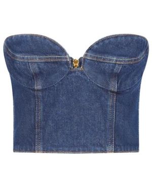 Magda Butrym Denim Top Pf22 Stijl - Blauw
