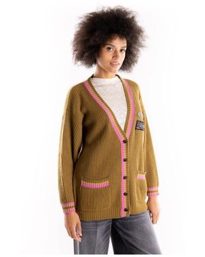 Brand Unique Truien & Vesten ,Groen ,Wol Maglia Cardigan - Bruin