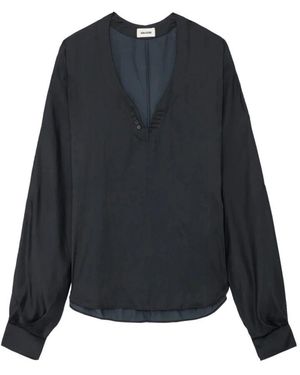 Zadig & Voltaire Bluse Tonastir Satin - Blau