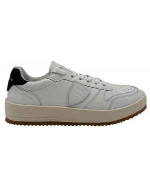 Philippe Model Sneakers basse in pelle con punta traforata - Grigio