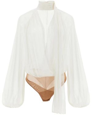 Elisabetta Franchi Long Sleeve T-Shirts - White