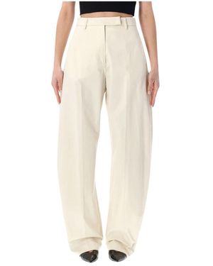 Thelatest Broeken ,Wit ,Leer Dina Pant - Naturel