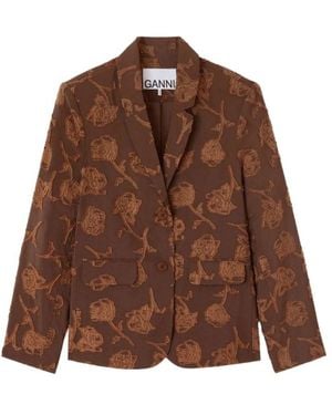 Ganni Jassen ,Bruin ,Katoen Blazer
