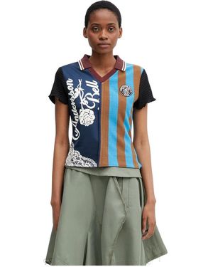 ANDERSSON BELL Tops ,Veelkleurig ,Katoen Reworked Football Collar Top - Blauw