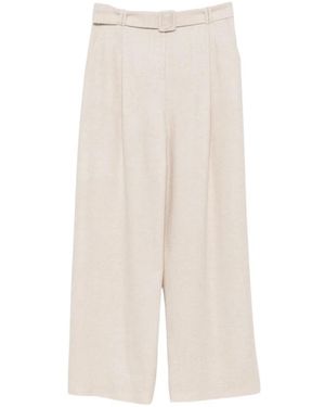 Eleventy Broeken ,Wijde Broek - Naturel