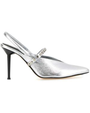 McQueen Schoenen ,Grijs ,Leer Zilveren Leren Revel Pumps Sandalen - Wit
