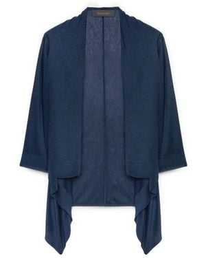 Elena Miro Truien & Vesten ,Blauw ,Katoen Lang Lichtgewicht Vest