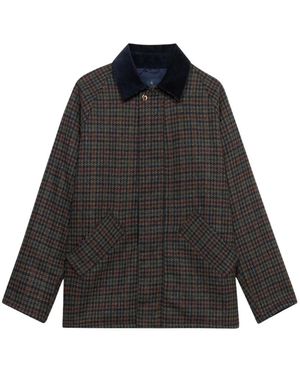 Brooks Brothers Jassen ,Blauw ,Wol Pied De Poule Car Jacket - Zwart