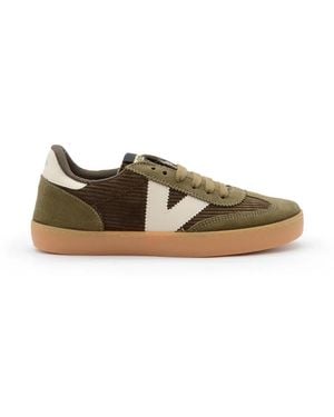Victoria Grüne Samt-Sneakers Mit Weißen Details