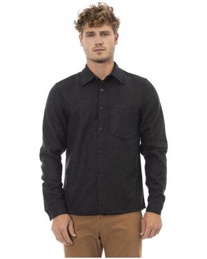 Alpha Studio Camicia in flanella con chiusura a bottoni - Nero