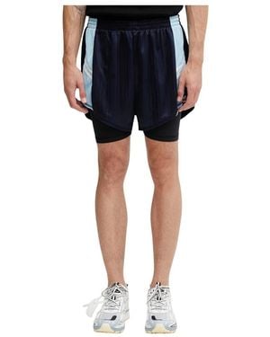 Martine Rose Shorts Met Streepdetail - Blauw