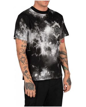 Versace Jeans Couture Galaxy print t-shirt mit grafikdruck - Schwarz