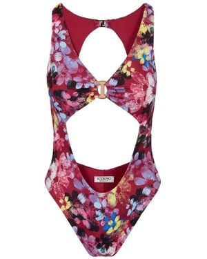 Iceberg Badmode ,Veelkleurig ,Bloemen Badpak Uit Één Stuk - Rood