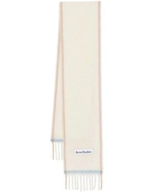 Acne Studios Accessoires ,Wol Etroite Sjaal Van Mohairwol Met Gerafelde Randen - Wit