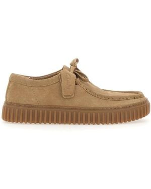 Clarks Schoenen ,Leer Torhill Lo - Bruin