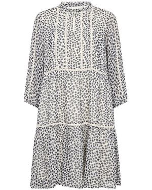 Part Two Navy mini grid flower kleid - Grau