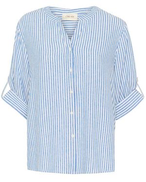 Cream Blouses - Blue
