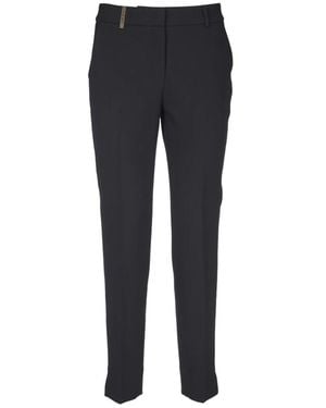 Peserico Zwarte Broek Elegantie Chic Stijl - Blauw