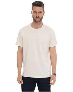 Fay T-Shirt Met Korte Mouwen En Ronde Hals - Wit