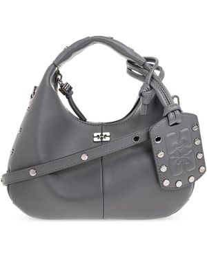 Ganni Mini Hobo Bag Studs - Grijs