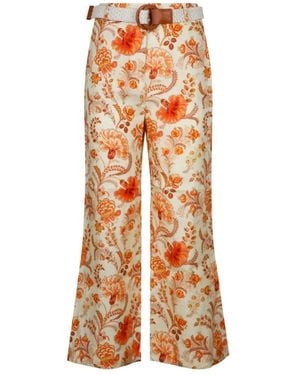 Zimmermann Junie Floral Cropped Trousers - Orange