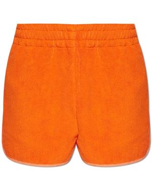 Versace Korte Broeken ,Oranje ,Katoen Cotton-Terry Jacquard Sweat Shorts