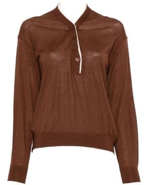 Semicouture Round-Neck Knitwear - Marrón