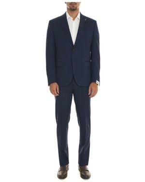 Paoloni Single Breasted Suits - Blue