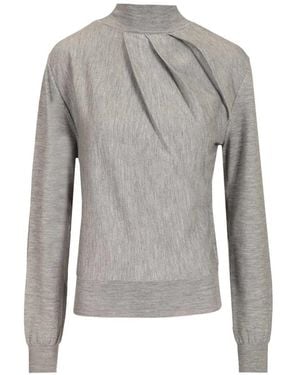 Givenchy Gedrapeerde Trui Van Wol - Grijs