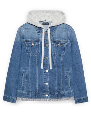 FIORELLA RUBINO Denim Jacket Met Afneembare Sweatshirt Capuchon - Blauw