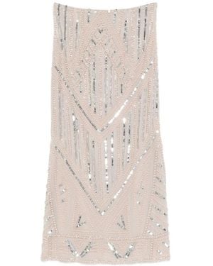 Forte Forte Rok Met Geometrische Pailletten - Bruin