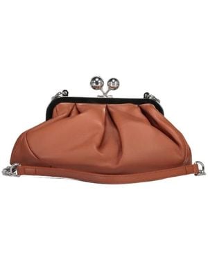 Weekend by Maxmara Nappa Leren Schoudertas Met Ketting - Bruin
