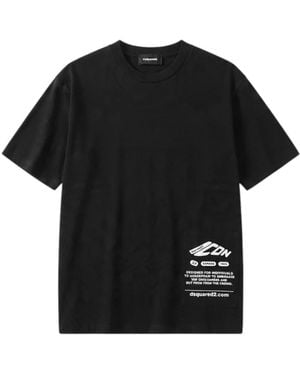 DSquared² Maxi Logo Patch T-Shirt - Zwart