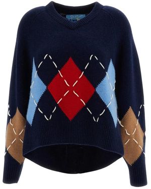 arch4 Truien & Vesten ,Blauw ,Kasjmier Argyle Kasjmier Trui