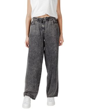 ONLY Zwarte Lyocell Wide-Leg Acid Wash Broek - Grijs