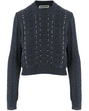 Jil Sander Round-Neck Knitwear - Bleu