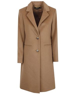 Ralph Lauren Buckle-Trim Wollen Cape Met Gesp - Bruin