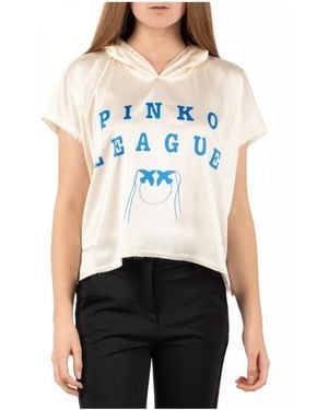 Pinko Stylischer Pinkfarbener Top-Hoodie - Blau