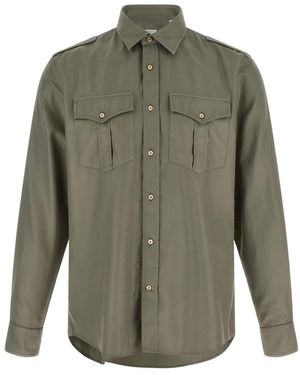 Brunello Cucinelli Cotton Chevron Shirt - Groen