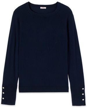 Oltre Strickpullover Mit Knopfdetail - Blau